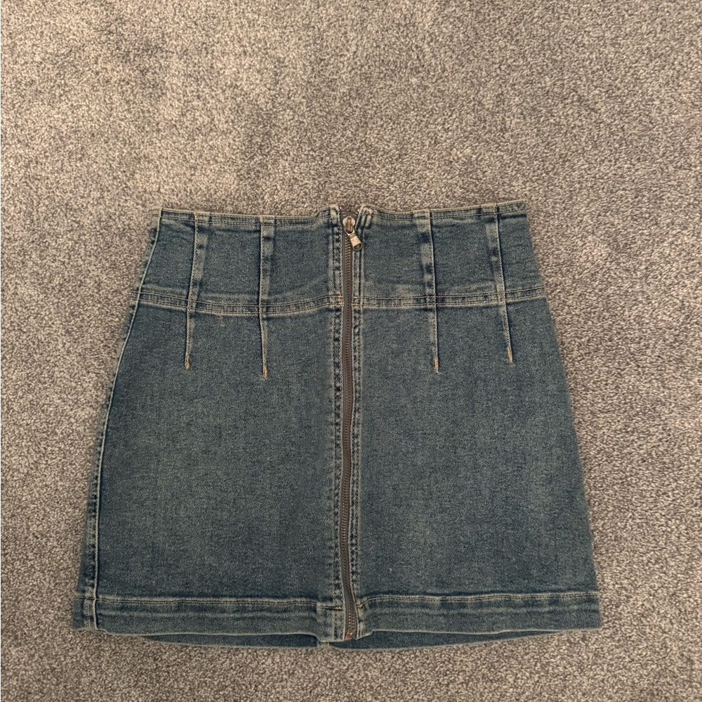 Free People Denim Mini Skirt - Blue